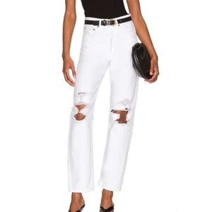 Agolde Womens 90s Mid Rise Loose Jean in Vanish White